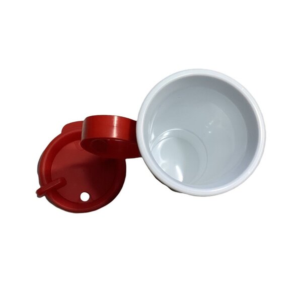 4 Disney Theme Park Souvenir Cup Happy Holidays Plastic Character Lid Vintage - Picture 9 of 10